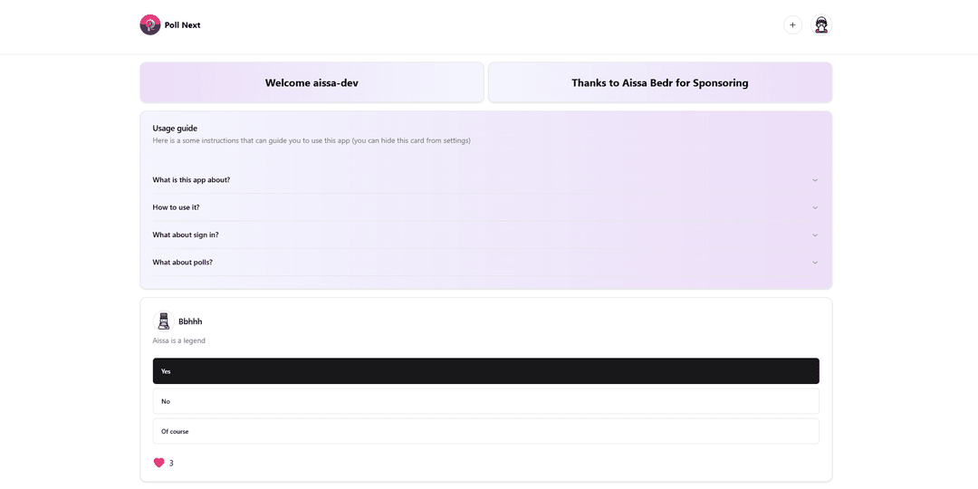 Poll Next - Full Stack Polls Web Application